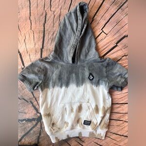 Volcom Kids Two-Tone Hoodie in Gray and Brown